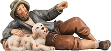 Hirt liegend mit Hund