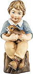 Junge sitzend mit Hase
