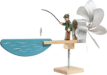 Windrad mit Fischer